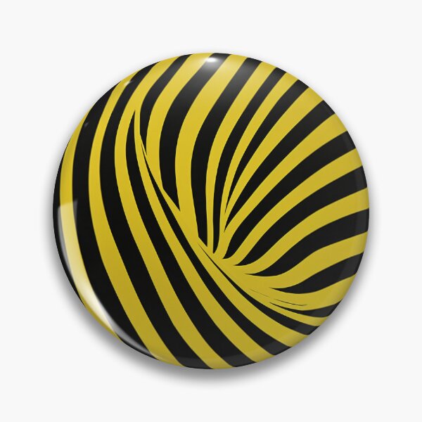 Item preview, Yellow Accents Optical Illusions: Black & White Spiral Waves Art designed and sold by PaintbrushPlace.