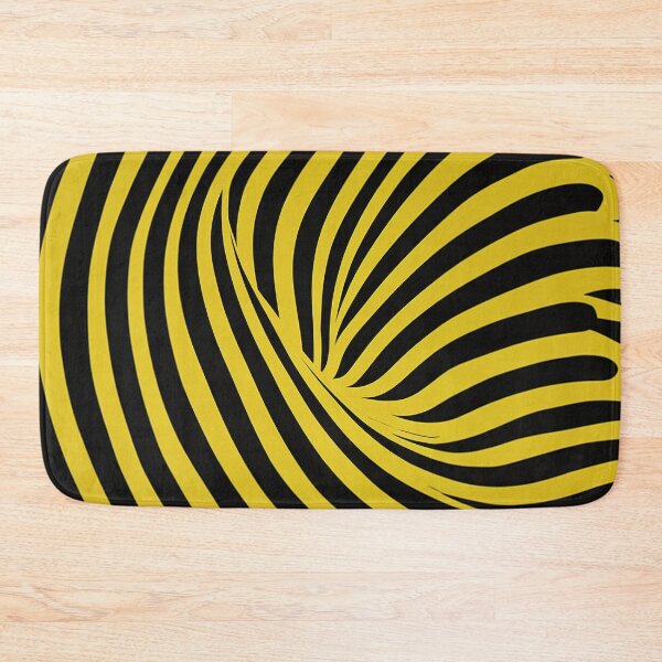 Item preview, Yellow Accents Optical Illusions: Black & White Spiral Waves Art designed and sold by PaintbrushPlace.
