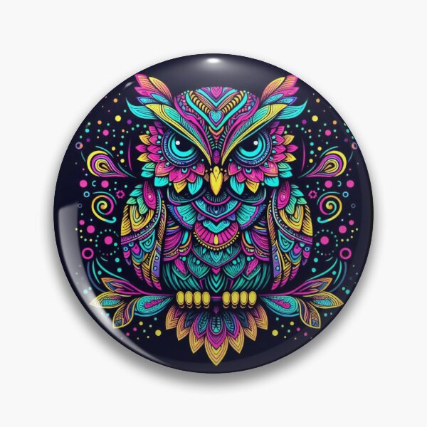 Item preview, Colorful geometric decorative mystic owl  designed and sold by Dogandesighn.