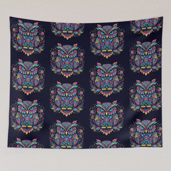 Item preview, Colorful geometric decorative mystic owl  designed and sold by Dogandesighn.