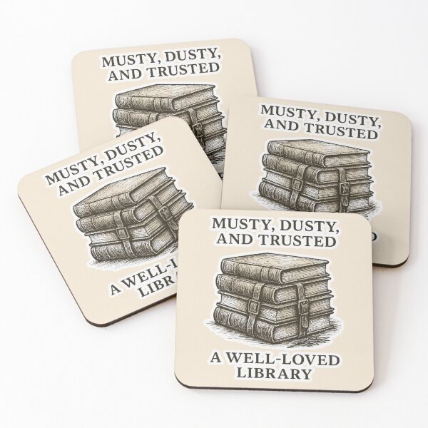 Item preview, Musty Dusty and Trusted Book Lover Art | Well-Loved Library Dark Academia Gift designed and sold by Searching ideas.