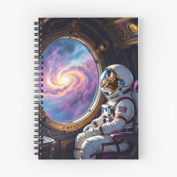 Item preview, Cosmic Cat Commander – Astronaut cat in Galaxy View with Brass & Space Vibes for Dreamers designed and sold by FotoworldEdel.