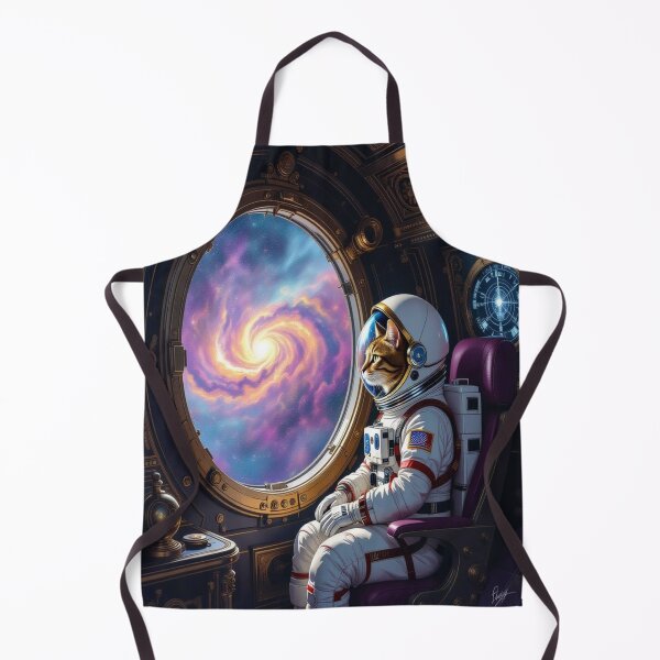 Item preview, Cosmic Cat Commander – Astronaut cat in Galaxy View with Brass & Space Vibes for Dreamers designed and sold by FotoworldEdel.