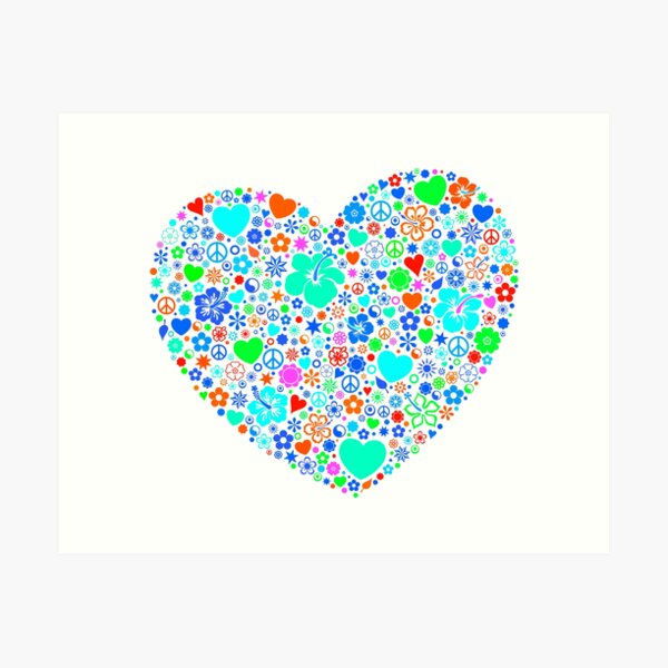 Item preview, Heart flowers flowers Peace Sign Yin and Yang designed and sold by Helen-Storm.