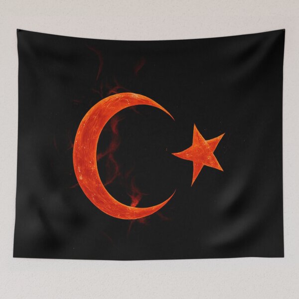 Item preview, Magical Turkish Flag in Swirling Smoke – Atmospheric Red Turkey Design Inspired by Istanbul designed and sold by Globalcitytees.