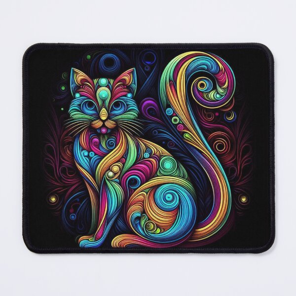Item preview, Colorful geometric decorative mystic cat designed and sold by Dogandesighn.