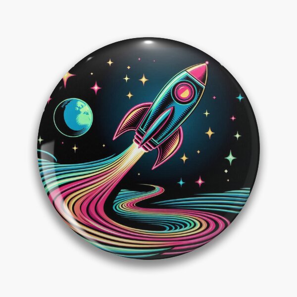 Item preview, colorful neon rocket designed and sold by Dogandesighn.