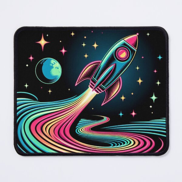 Item preview, colorful neon rocket designed and sold by Dogandesighn.