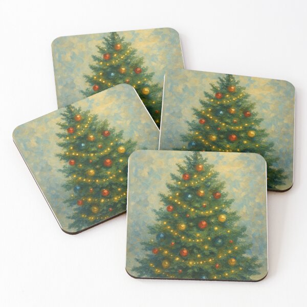 Item preview, Classic Cozy Christmas Tree – Painterly Holiday Art designed and sold by Painted Moon by Luna Bee™.