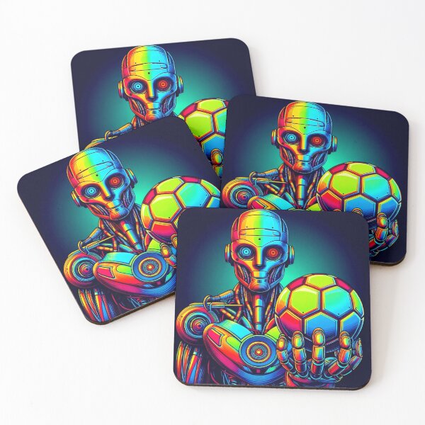 Item preview, "Techno Football Robot – Neon Sports Fusion" designed and sold by Dogandesighn.
