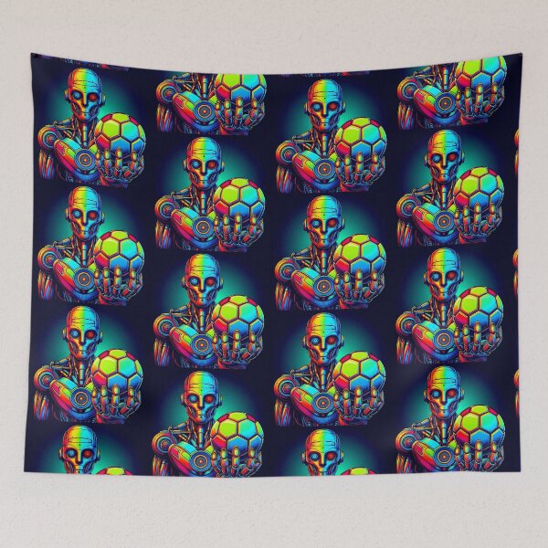 Item preview, "Techno Football Robot – Neon Sports Fusion" designed and sold by Dogandesighn.