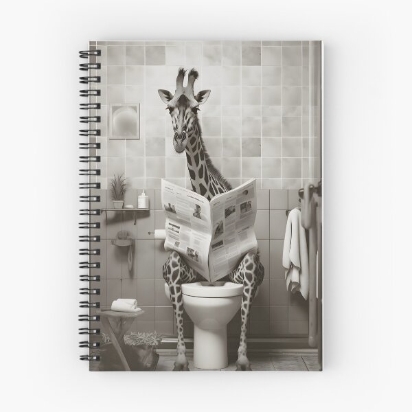 Item preview, Funny Giraffe in Bathroom Poster designed and sold by STTrillionTEES.