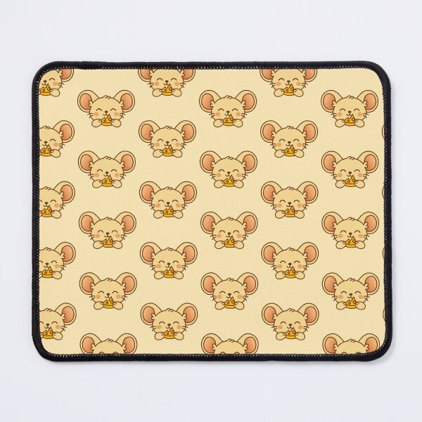 Item preview, Cheese Loving Pastel Nezu Happy Kawaii Mouse Holding a Tasty Snack designed and sold by NemuriNezu.