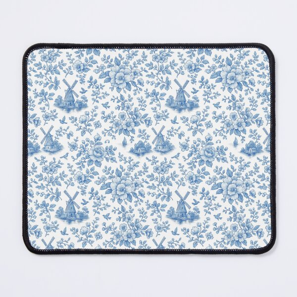 Item preview, Delft Blue Floral Windmill Seamless Pattern – Dutch Delft All Over Print designed and sold by getpressedshirt.