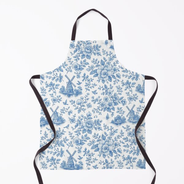 Item preview, Delft Blue Floral Windmill Seamless Pattern – Dutch Delft All Over Print designed and sold by getpressedshirt.