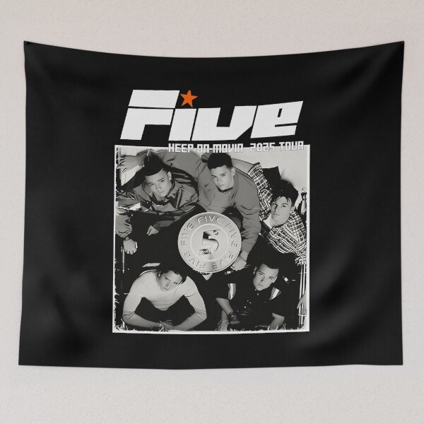 Item preview, Five Keep On Movin 2025 Tour  Retro Boy Band Concert Tee Uk Tour designed and sold by arianeclif.