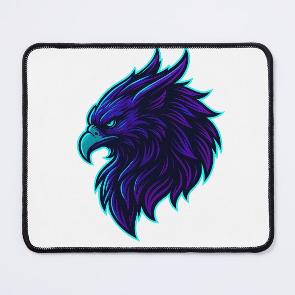 Item preview, Neon Griffin Head – Mythical Creature Art designed and sold by GoldenDreamGallery.