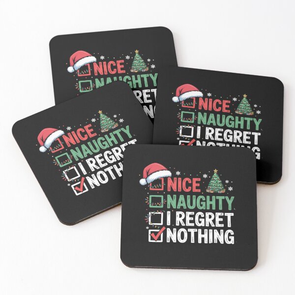 Item preview, Nice Naughty I Regret Nothing Festive Funny designed and sold by ZACK ART.