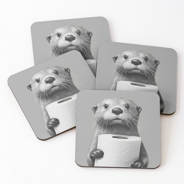 Item preview, Cute Otter with Toilet Pape Poster designed and sold by STTrillionTEES.