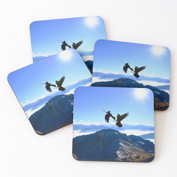 Item preview, Alpine Flight – Jackdaws in a Duel / Swiss Artwork Photography designed and sold by Raphael Wolf.