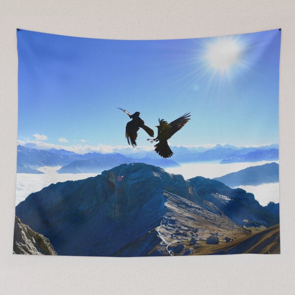 Item preview, Alpine Flight – Jackdaws in a Duel / Swiss Artwork Photography designed and sold by Raphael Wolf.