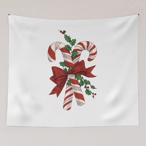 Item preview, Candy Canes sticks Red Ribbons & grean leaves Sticker designed and sold by Bulewater.