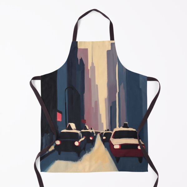 Item preview, Urban City Street at Dusk - Minimal Skyline Art with Taxi Lights designed and sold by trajeado14.