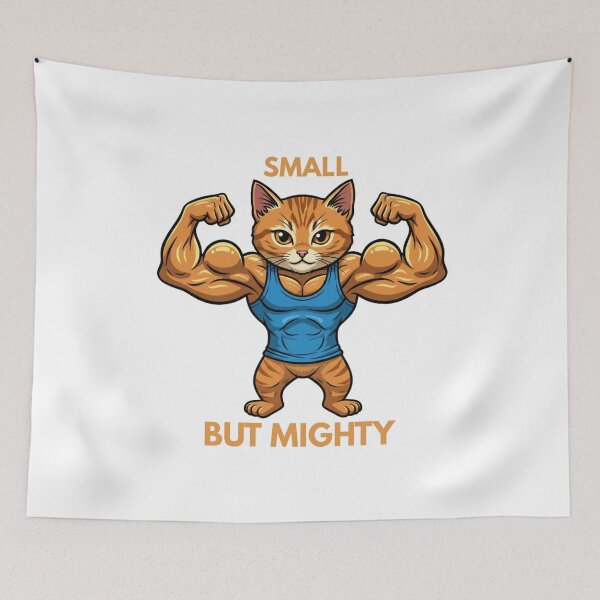 Item preview, Small But Mighty Muscle Cat designed and sold by DesignPalaceLk.