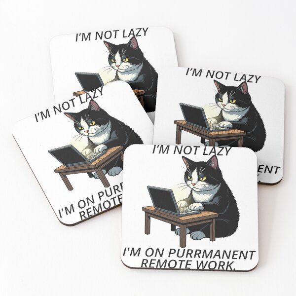 Item preview, Purrmanent Remote Work Cat Humor designed and sold by DesignPalaceLk.