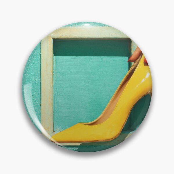 Item preview, Bright yellow high heel shoe display designed and sold by anytka.