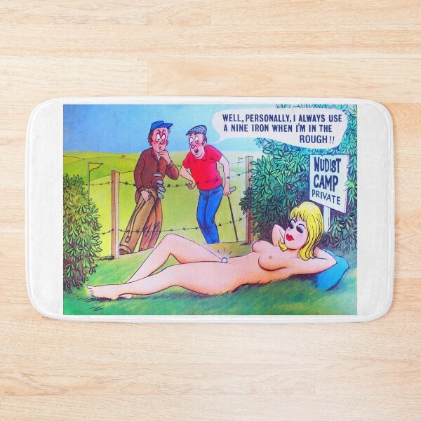 Item preview, Oops on the golf course. Sexy Postcard, British seaside resort postcard humor. c 1950's designed and sold by JonDelorme.