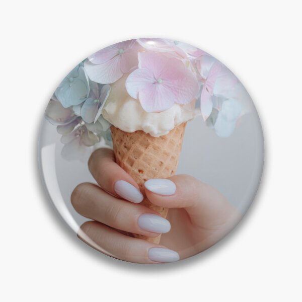 Item preview, Colorful ice cream cone with flowers designed and sold by anytka.