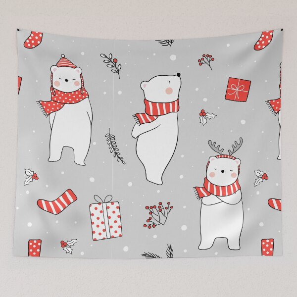 Item preview, Christmas bear in red scarf designed and sold by Anisha  Vaz.