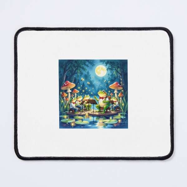 Item preview, Frogs Singing in Harmony – Cute Whimsical Musical Frog Illustration | Amphibian Nature Art designed and sold by WhimsyByPaul.redbubble.com.