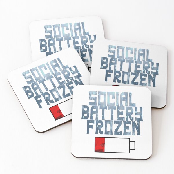 Item preview, "Social Battery Frozen" - Icy Winter Introvert Mood Design designed and sold by PixelQalam.