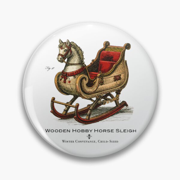 Item preview, Wooden Hobby Horse Sleigh — Bygone Christmas Ride, 1887 designed and sold by gstevensonart.