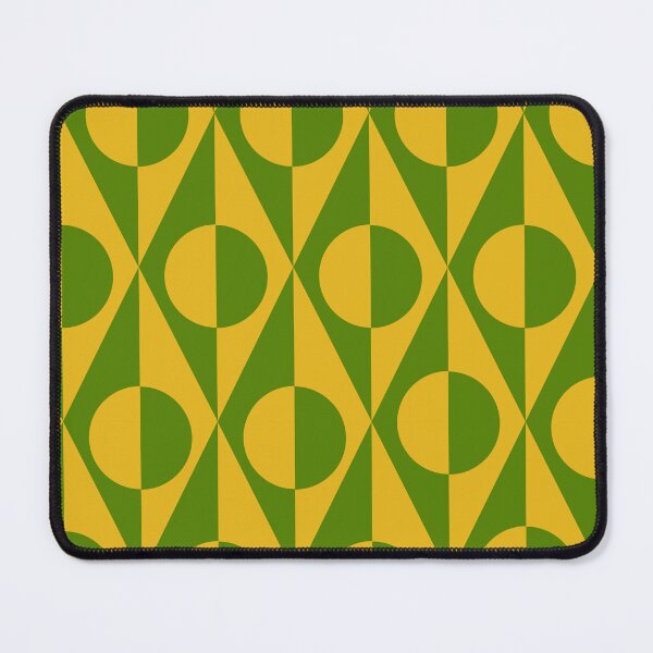 Item preview, Mid Century Geometric Split Circles on Diamonds in Green and Yellow designed and sold by Yasminepatterns .