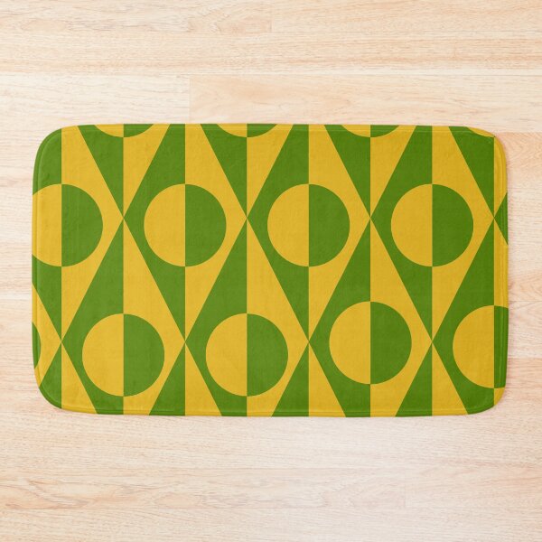 Item preview, Mid Century Geometric Split Circles on Diamonds in Green and Yellow designed and sold by Yasminepatterns .