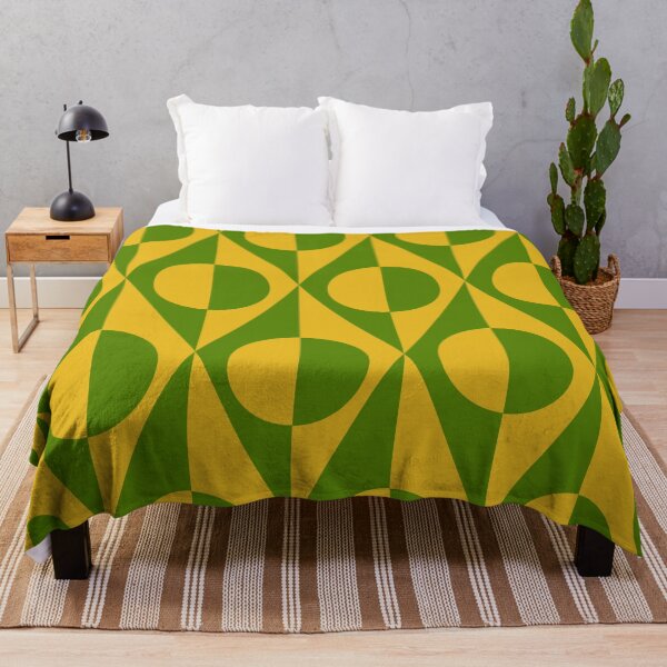 Item preview, Mid Century Geometric Split Circles on Diamonds in Green and Yellow designed and sold by Yasminepatterns .