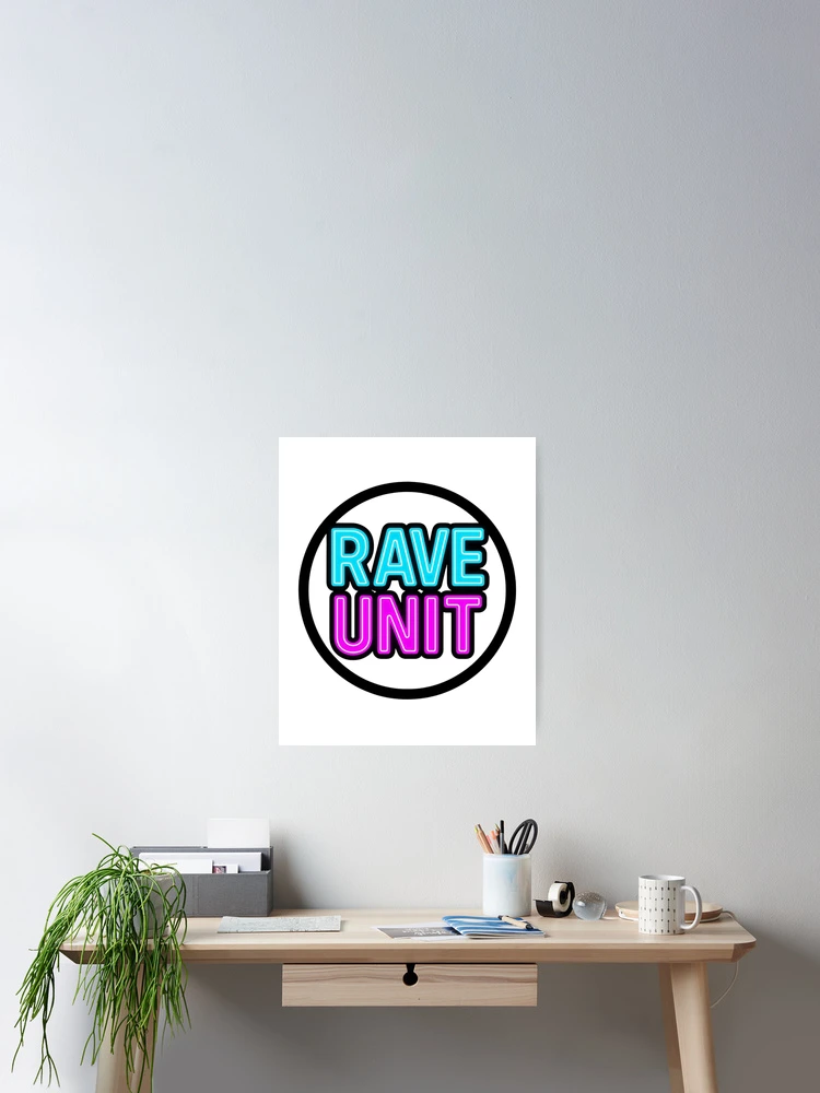 Thumbnail 2 of 3, Poster, Rave Unit – Neon Rave Logo Sticker designed and sold by |TRSSHOP|.