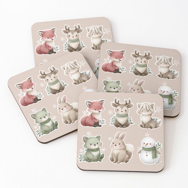 Item preview, Woodland Christmas Animals Set 2 designed and sold by PaintbrushPlace.