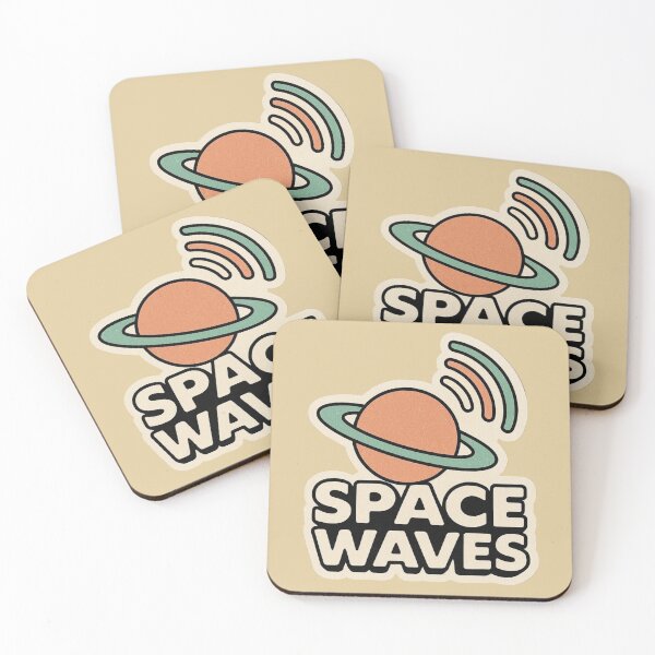 Item preview, Space Waves – Retro Cosmic Electronic Logo designed and sold by |TRSSHOP|.
