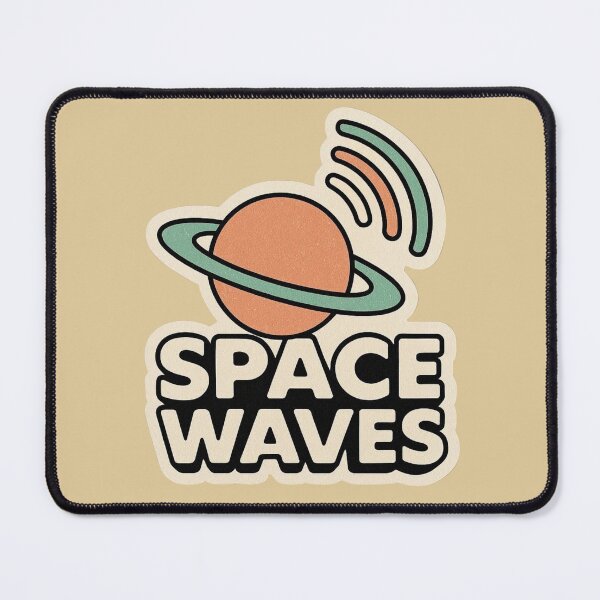 Item preview, Space Waves – Retro Cosmic Electronic Logo designed and sold by |TRSSHOP|.