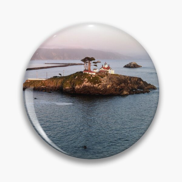 Item preview, Crescent City Lighthouse Drone Photography – Coastal California Nautical Wall Art designed and sold by Tempraneo Photo.