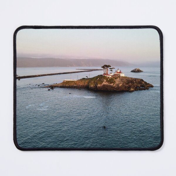 Item preview, Crescent City Lighthouse Drone Photography – Coastal California Nautical Wall Art designed and sold by Tempraneo Photo.