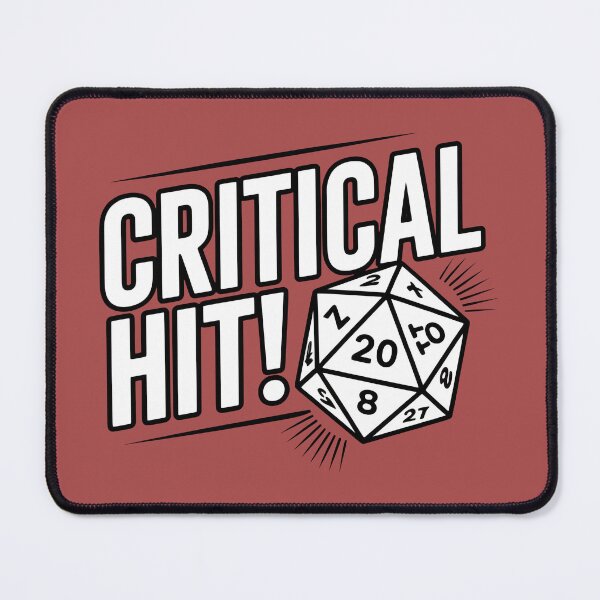 Item preview, Critical Hit D20 Dice Red Impact Design designed and sold by SplashTastic.