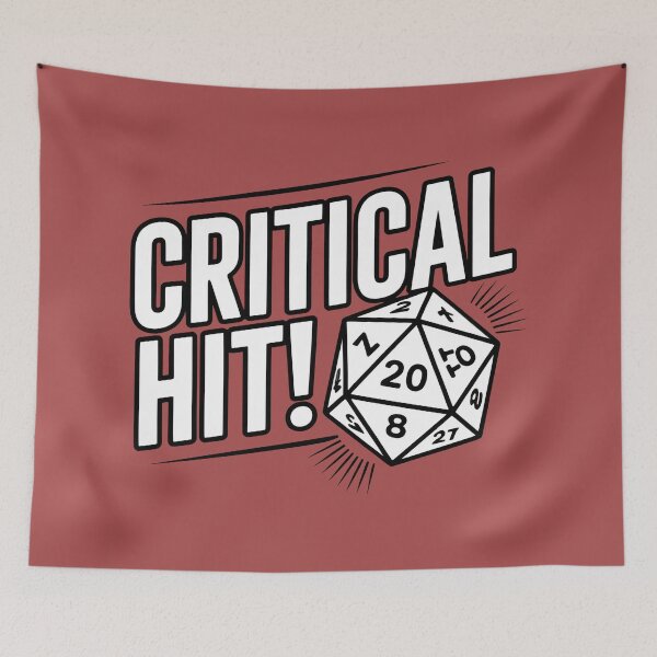 Item preview, Critical Hit D20 Dice Red Impact Design designed and sold by SplashTastic.