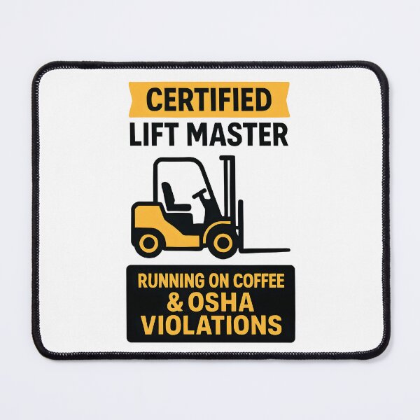 Item preview, Certified Lift Master Running on Coffee and OSHA Violations Design designed and sold by TeeTimeTreasure.