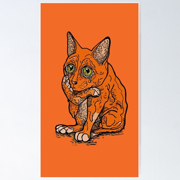 Item preview, Melancholy Orange Kitty designed and sold by PlengPoomofArts.