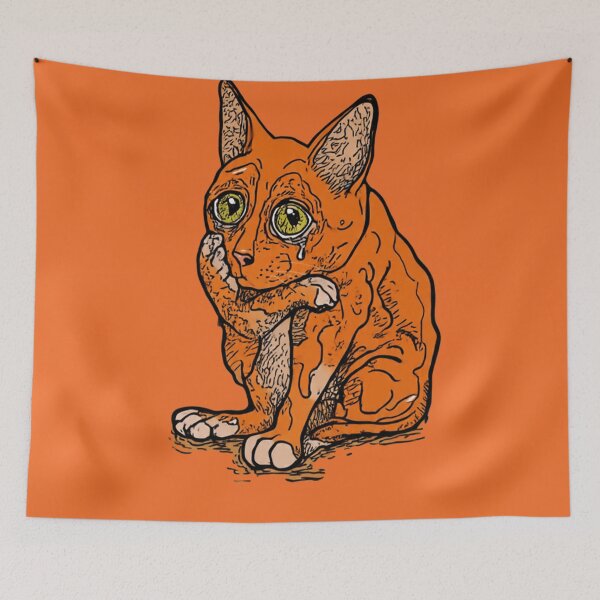 Item preview, Melancholy Orange Kitty designed and sold by PlengPoomofArts.